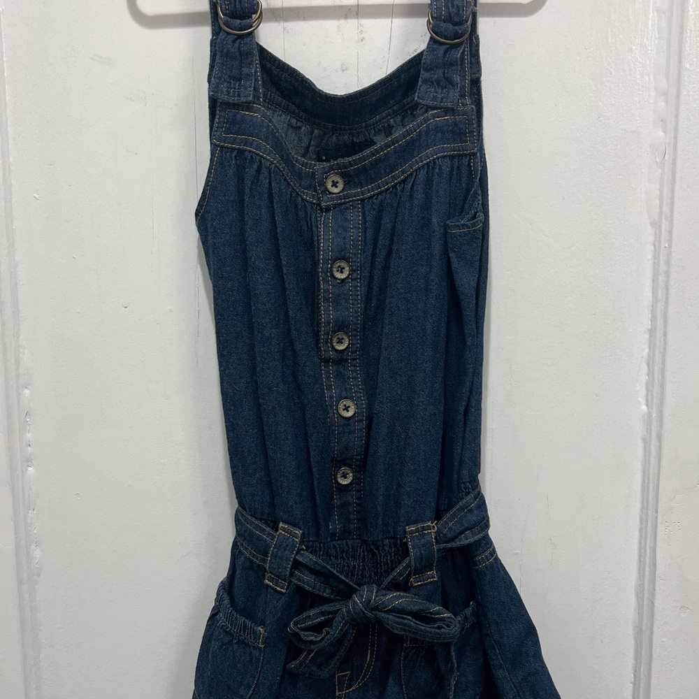 Levi's Dark Blue Denim Kids Overalls with Tie-Waist